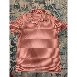Men's Vineyard Vines short sleeve performance polo red white stripe medium m